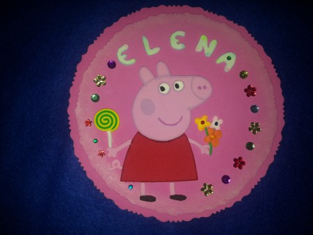 CARTEL PEPPA PIG PARA PUERTA DORMITORIO - 20CM DE DIAMETRO